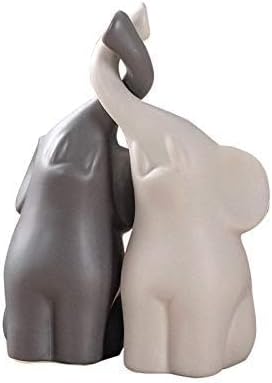 Miniatura 2 de Decoración creativa para decoración del hogar, adorno de animales, cerámica, manualidades, figuritas artísticas (elefante gemelo)