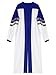 Sinleey Clergy Robe for Women V-neck Long Sleeve Zipper Minister Choir A-line Long Dress Church Blue Large