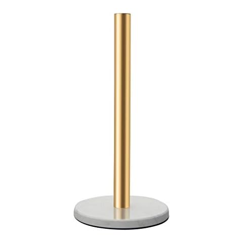 LUTAVOY Marble Paper Towel Holders Copper Plated Standing Kitchen Paper Towel Holder with Marble Base (KZ22 - Gold) Cover