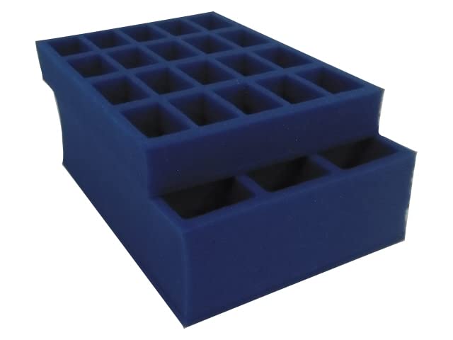 KR Replacement Tray Set for Warhammer Citadel SKIRMISH plastic figure case. Carry 20 troops on 32mm bases and 15 HQ or bulky figures on 40mm bases (35 figures total). Perfect for Warhammer figures
