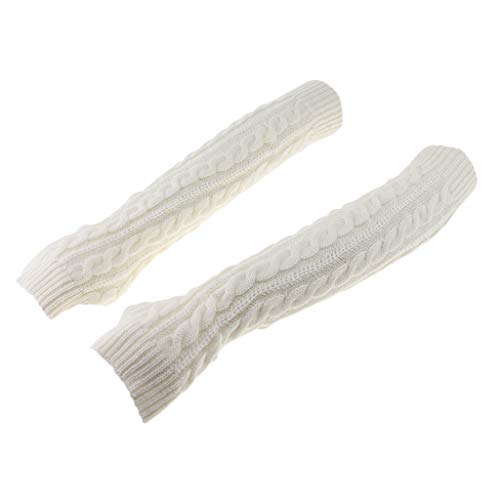 gazechimp 2 Pares de Luvas Femininas de Inverno Quente Malha de Braço Longo Aquecedores Sem Dedo Pol