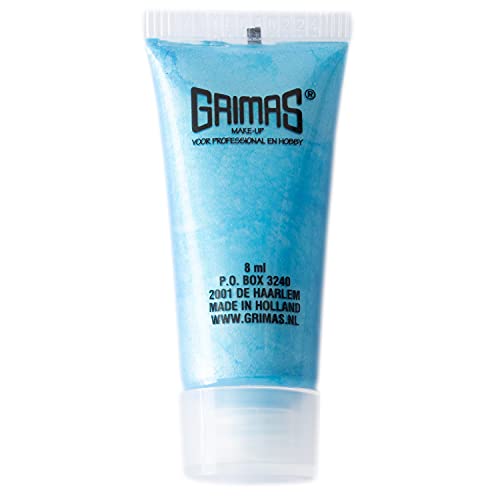Grimas Liquid Makeup Pearl, 8 ml, azul claro, maquillaje facial líquido, secado rápido, cobertura perfecta, máxima calidad, sin perfume, sin gluten