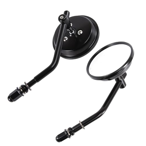 Espejos retrovisores de moto redondos negros para Sportster XL883 XL1200 Tour Glide y FLT