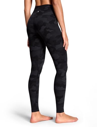 HeyNuts Yoga Pro Long Leggings for Tall Women Buttery Soft High Waisted Workout Compression Gym Lounge Yoga Pants 31 Coal Camo L(12)