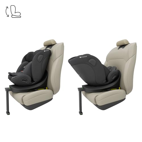 Kinderkraft I-360 2 Pro Seggiolino Auto 0-36 Kg, I-SIZE 40-150 Cm, Seggiolino 360 Girevole, Con Isofix Base, Reclinabile Posizione Sdraiata, Poggiatesta Regolabile, Gruppo 0 1 2 3, Nero - 6