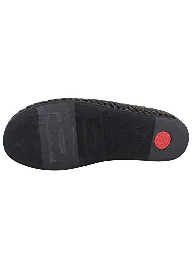 FitFlop Womens Chrissie Knit Slipper Shoes, Black, US 52