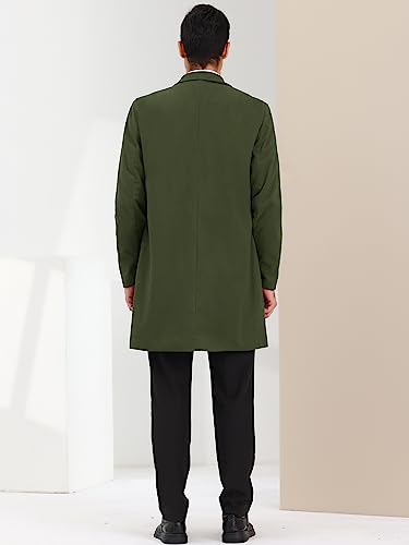 Image of Lars Amadeus Men's Trench Coat Notch Lapel Single Breasted Classic Long Pea Coats Overcoat