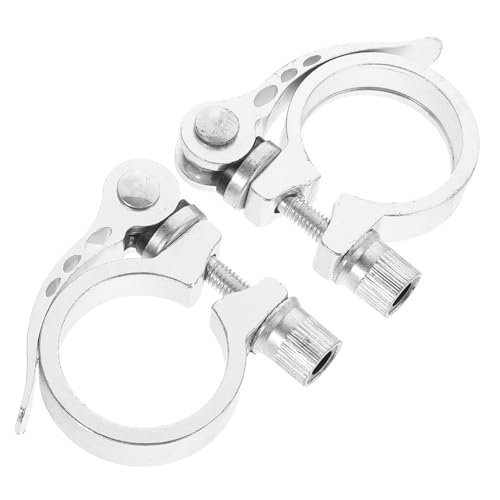 Generic 1set Aluminum Alloy Quick Release Seatpost Clamp for Road and Casual Bikes Random Color Fits Seatposts Random Color 2pcs