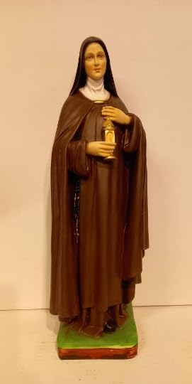Generico ArteSacraCaravaggio Statua di Santa Chiara, cm 40 (15,74 inches) in resina decorata a mano di produzione artigianale italiana