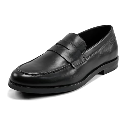 Rockport Mocasines de vestir para hombre, Cuero negro, 44.5 EU