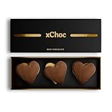 xChoc Chocolate Hearts For Couples - Milk Chocolate to Improve Mood, Performance & Energy - Vegetarian & Gluten-Free for Men & Woman (1 Box)