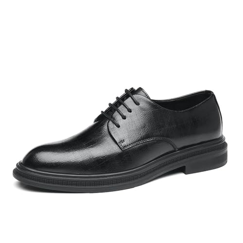 Men's Casual Dress Shoes Business Low Cut Autumn Formal Shoes English Style Groom Wedding Shoes Comfortable Stylish Classic Office Shoes(8.5)