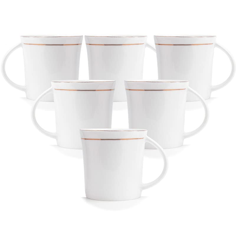 Clay Craft Ceramic 22K Gold Line Series Tea/Coffee Cup Set Special For Drink Tea, Coffee, Latte, White With Gold Line, Set Of - 6 Pieces (Asian - 180 M, 230 Ml) (B099FG9BMV) Amazon Price History, Amazon Price Tracker