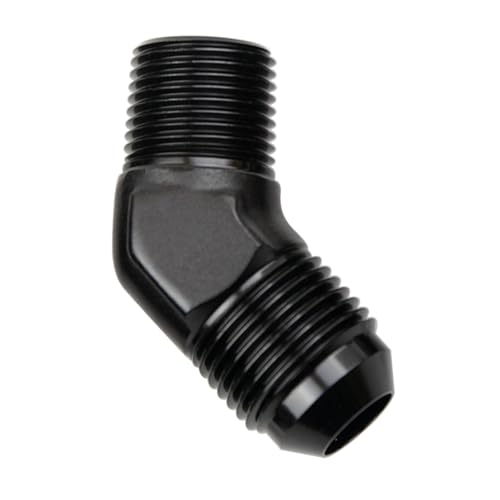 Codo de aluminio AN8 para solucionar giros estrechos con rosca macho NPT de 3/8 de 45 grados 6