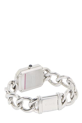 Pre-Loved Black & Silver Premiere Gourmette Watch Medium, Silver2