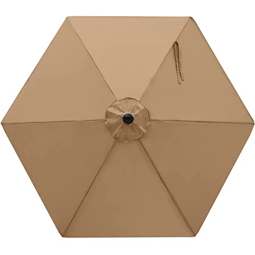 Image of MASTERCANOPY Patio Umbrella 9 ft Replacement Canopy for 6 Ribs-Khaki Canopy Only