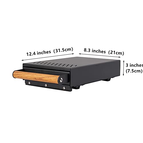 Packgilo Espresso Knock Box Drawer With Handle Coffee Grounds Container Stainless Steel Coffee Knock Box Espresso Accessories Espresso Puck Knock Box Espresso Dump Bin Coffee Bar Accessories (Black) #TOP2