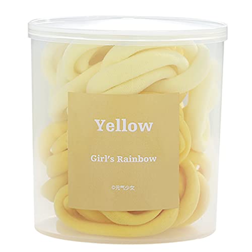 CHIMERA 50Pcs 1 38 Inch Elastic Hair Bands Soft Thick Hair Ties Gradient Color Elastic Hair Scrunchies Ponytail Holders for Women Girls Yellow Diameter 3 5cm1 38inch, Diameter: 3.5cm1.38 inches
