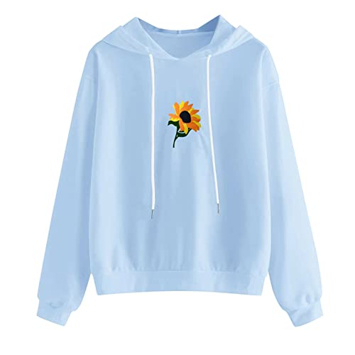 Pack De Chemises Manches Longues pour Femmes Grande Taille Poulailler Tournesol à Manches Longues Femmes HoodieTunic Haut Chemisier Broder Sweat-Shirt Chemisier pour Femmes