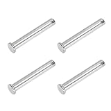 PATIKIL 10 x 70 mm Einzel-Loch-Clevis-Stifte, 4 Stück 304 Edelstahl Flachkopf-Stift für Hitch Pin Lock Link Scharnier-Systeme, Silber