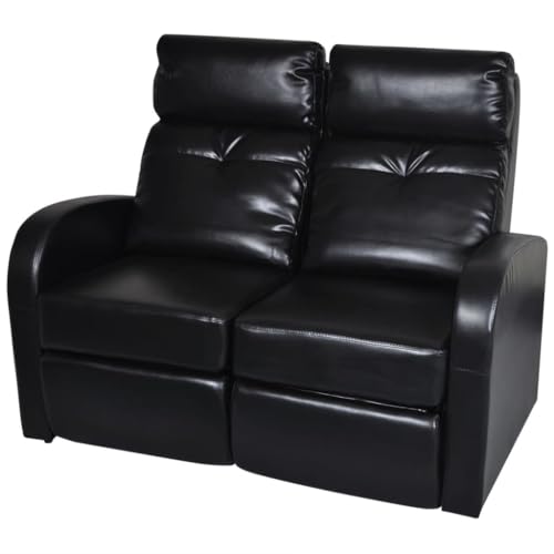 WEHUOSIF 2-Seater Home Theater Recliner Sofa,Single Chair,Armchair,Upholstered Chair,Computer Chair,Accent Chair,Leisure Chair,Reading Chair,for Bedroom,Study,Office, Black Faux Leather