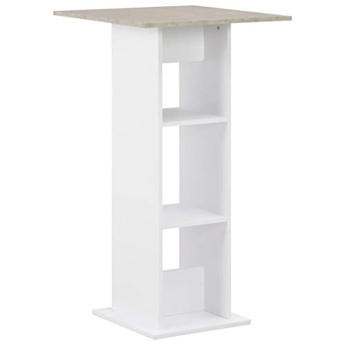 vidaXL Mesa de Bar Madera Blanca 60x60x110 cm Mesita Mesilla Elevada Alta Mueble Mobiliario Auxiliar Comedor Pub Estanterías Consola