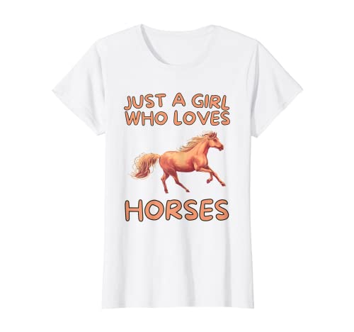 Donne Solo Una Ragazza Che Ama Cavalli Carino Cavallo Maglietta