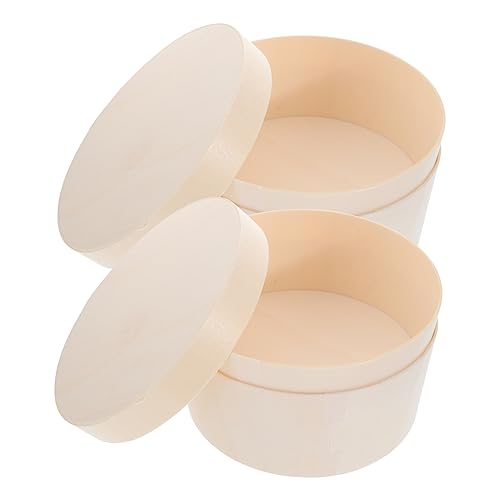 PRETYZOOM 2 Pack Wooden Birthday Cake Box Exquisite Pastry Box for Cheese Dessert