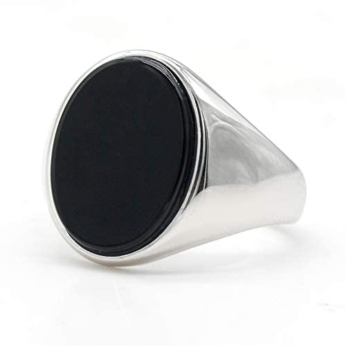 Qida S925 Sterling Silver Black Natural Onyx Stone Ring For Men Turkish Handmade Agate Jewelry Luxury Ring Simple Design For Male Female #TOP1