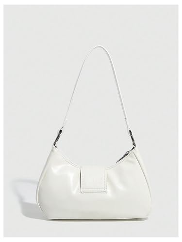 Image of QWINEE Women's Vintage Buckle Shoulder Bag Y2K Punk PU Leather Handbag Clutch Purse