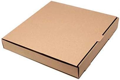 We Can Source It Ltd - Takeaway Pizza Boxes - Plain Kraft Brown Foldover E-Flute Design - Fully Compostable and Recylcable 12 Inch (30cm) - 10 Pack