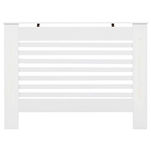 Unfade Memory MDF Radiator Cover Heating Cabinet with Additional Shelf Living Room Furniture Decor White (44.1\"x7.5\"x32.1\", Slatted Design) - Thumbnail 4