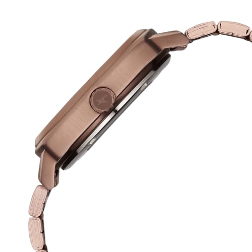 Image of Fastrack Automatics 3.0 Analog with Green Dial Brown Stainless Steel Metal Strap Watch for Men - 3333QM02
