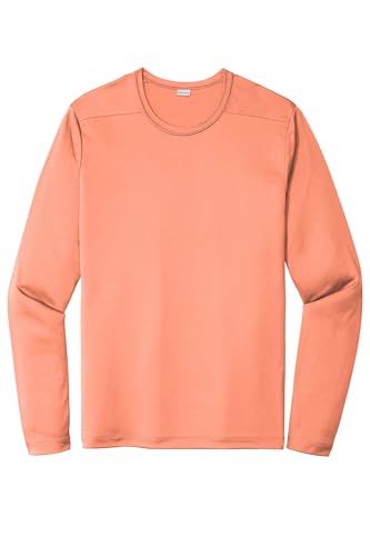 SPORT-TEK Unisex Posi-UV Pro Long Sleeve Tee | Workout T-Shirt for Men & Women, Gym Clothing for Spring & Summer Fashion