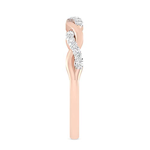 Inspereza 1/10 Carat 10kt Gold Diamond Infinity Knot Petite Wedding Anniversary Stackable Band. (H-I Color, I2-I3 Clarity)4