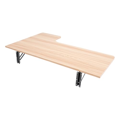 WooDerson Mesa plegable montada en la pared, 100 x 60 cm, para ordenador portátil, estantería flotante para espacios pequeños, ahorra espacio, se puede utilizar como escritorio, mesa de comedor (color