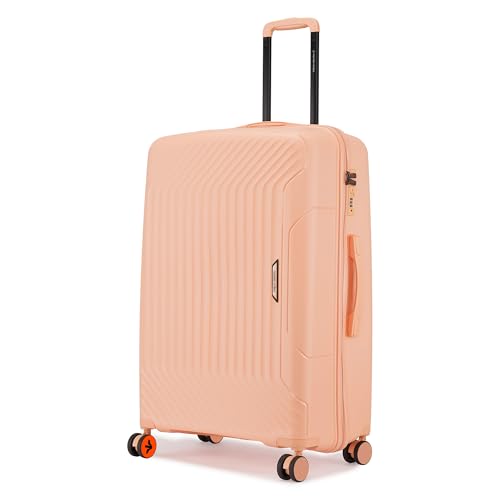 Image of Nasher Miles Coorg Hard-Sided Polypropylene Check-in Luggage 24 inch | 65cm | 8 Wheels Medium Trolley Bag for Travel | Suitcase (Peach)