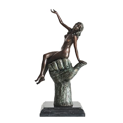 NILEEBUKER Bronze Nude Thumb Woman Statue Sculpture Modern Naked Female Adult Art