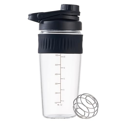 24oz Glass Shaker Bottle 2-Pack with Mixing Ball