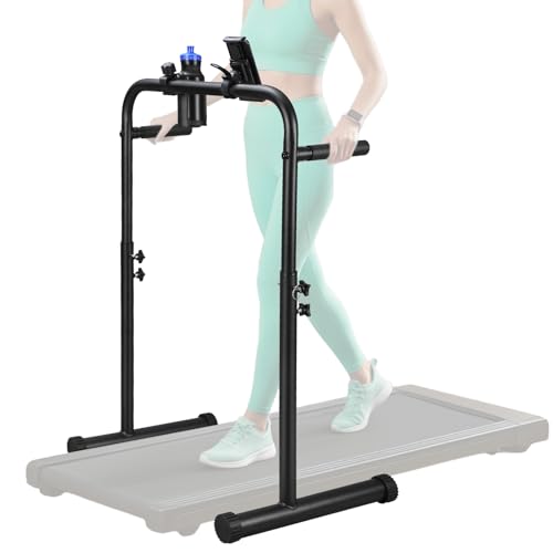 Leinuosen 24.4 Inch Walking Pad Handle Bar Only with Cup and Phone Holder Adjustable Treadmill Handrail Handlebar Increase Height from 38.58 to 47.24 Inch Walking Pad Accessories