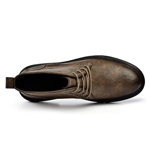 Men's Leather Dress Chukka Ankle Boots Retro Casual Mid-Top Oxford Derby Boots Fashion Motorcycle Booties3