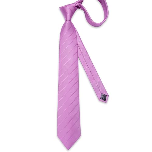 Image of DiBanGu Mens Silk Necktie Solid Color Tie and Pocket Square Cufflink Tie Clip Set Woven Plain Ties for Men Wedding Party