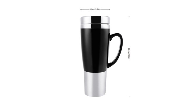 Hervidor eléctrico de coche 12V 450ml taza térmica negra miniatura 7