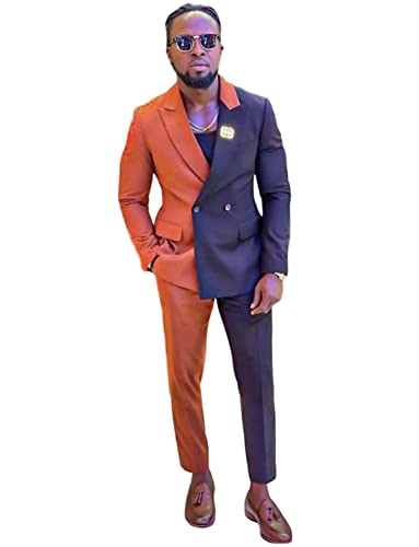 Costume 2 pièces pour homme élégant avec boutons croisés et revers à pointe Ulnomio