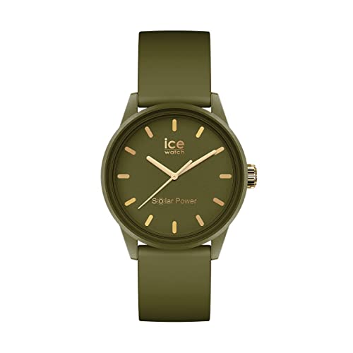 ICE-WATCH - ICE Solar Power Khaki - Montre Verte pour Femme avec Bracelet en Silicone - 020655 (Small)