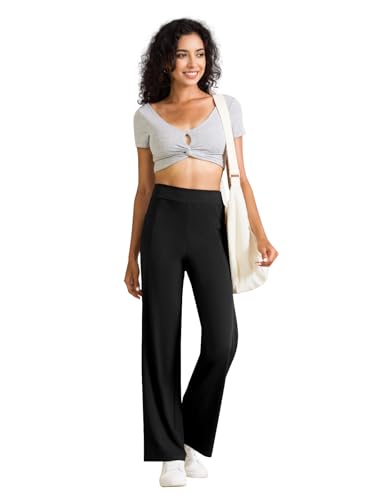 Wide Leg Yoga Pants Women High Waisted Loose Stretch Lounge Causal Work Workout Gym Trousers with Pockets3