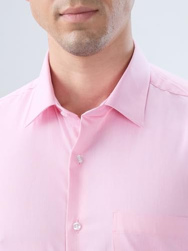 Image of Park Avenue Men Modern Slim Fit Solid Pattern Cotton Polyester Blend Semicutaway Collar Full Sleeve Formal Shirt