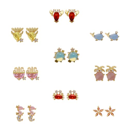 FOMIYES �I�[�V�����s�A�X�X�^�b�h �t�@�b�V�����ڈ����f�U�C�� �C�̓����̃C�������O �~�j�}���X�g�X�^�C���ɍœK �A�\�[�g�J���[ �S�[���h���b�L���� �X�^�C���w��s�� 9�y�_���X�^�C�� �����_���X�^�C��