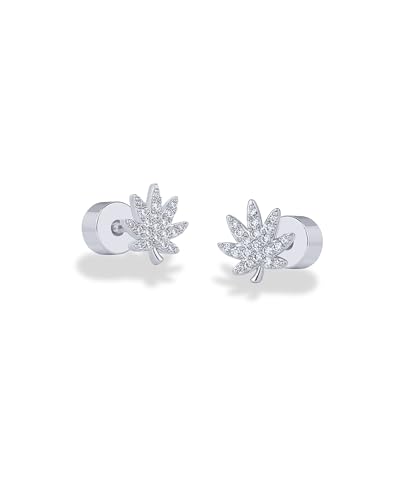Image of PAVOI 14K Gold Plated Dainty Flat Back Earrings for Women, Piercing Studs | Hypoallergenic Stud Earrings with 925 Sterling Silver Posts, Motif Flatback Screw Back Helix Cartilage