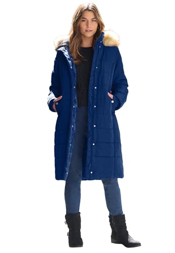 Roaman's Women's Plus Size Plus Size Knee Length Puffer Coat